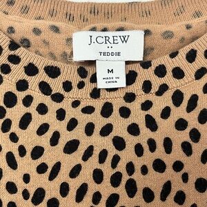 J. Crew Tan and Black Polka Dot Sweater